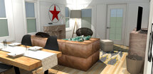 Online Designer Combined Living/Dining 3D Model