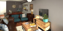 Online Designer Combined Living/Dining 3D Model