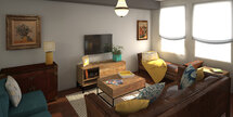 Online Designer Combined Living/Dining 3D Model