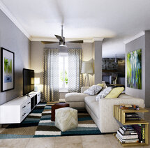 Online Designer Combined Living/Dining 3D Model