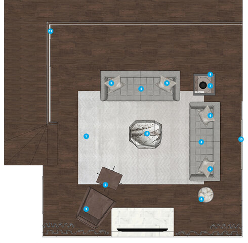 Online Designer Combined Living/Dining Floorplan