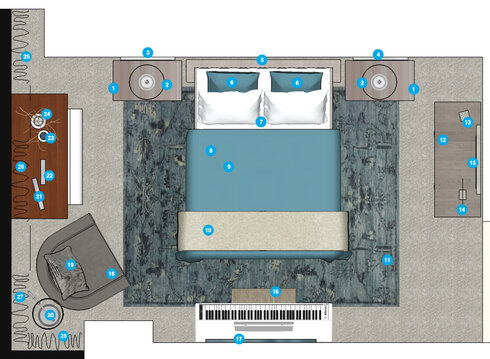 Online Designer Bedroom Floorplan