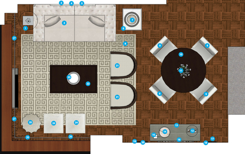 Online Designer Living Room Floorplan