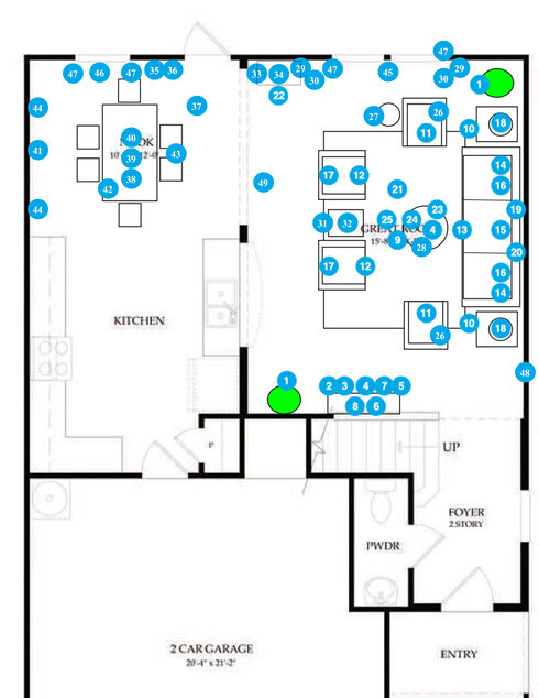 Online Designer Combined Living/Dining Floorplan