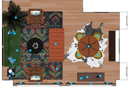 Online Designer Combined Living/Dining Floorplan