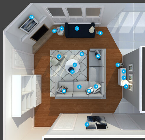 Online Designer Living Room Floorplan