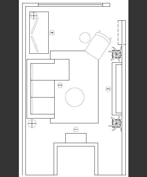 Online Designer Living Room Floorplan