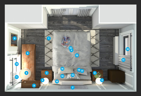 Online Designer Bedroom Floorplan
