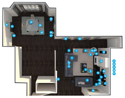 Online Designer Combined Living/Dining Floorplan