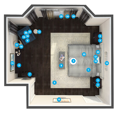 Online Designer Bedroom Floorplan