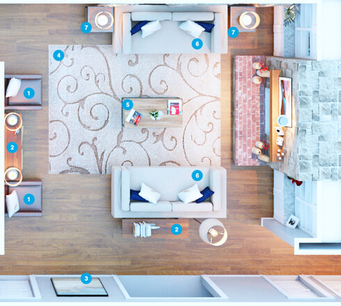 Online Designer Living Room Floorplan