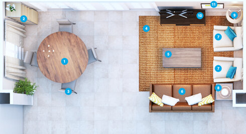 Online Designer Combined Living/Dining Floorplan