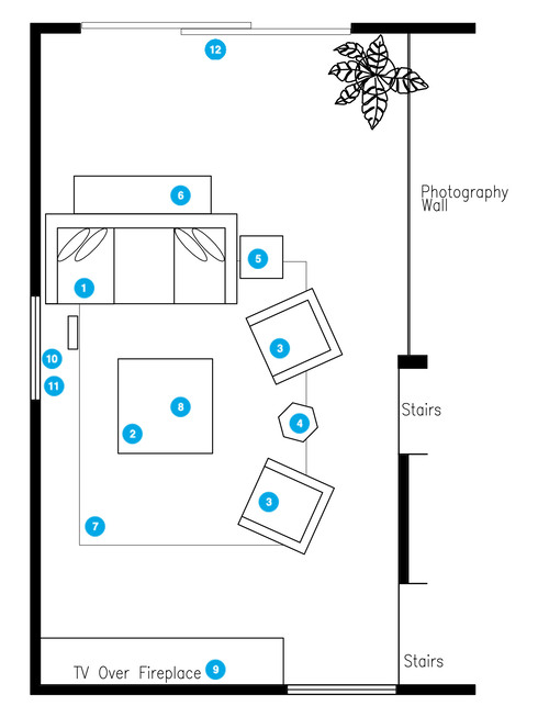 Online Designer Living Room Floorplan