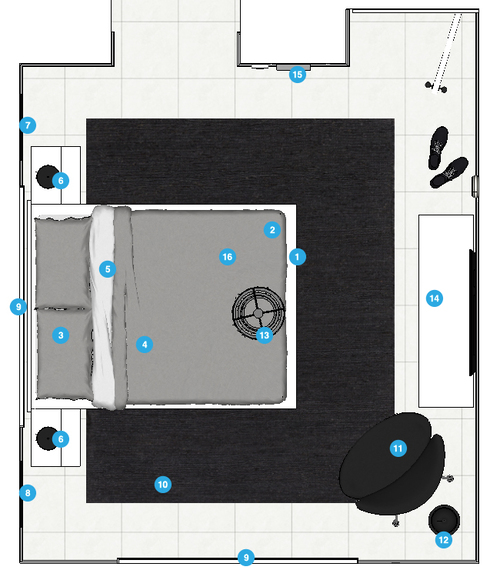 Online Designer Bedroom Floorplan