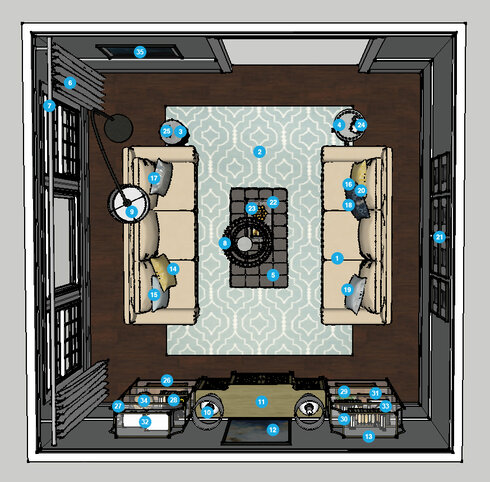 Online Designer Living Room Floorplan