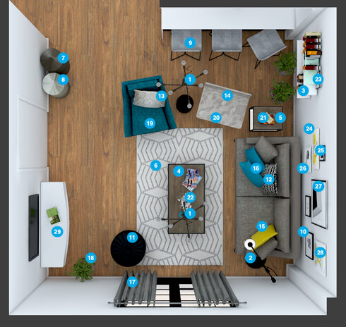 Online Designer Living Room Floorplan