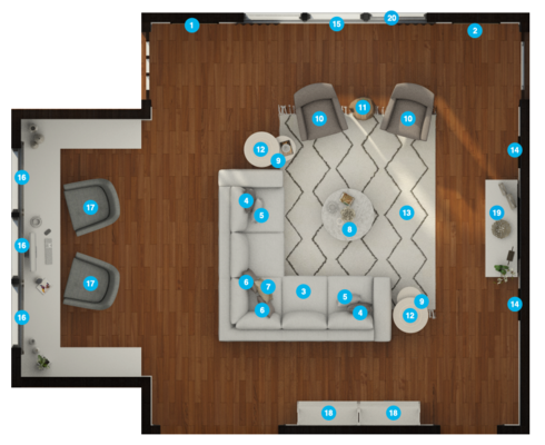 Online Designer Living Room Floorplan