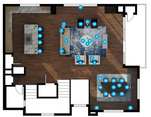 Online Designer Combined Living/Dining Floorplan