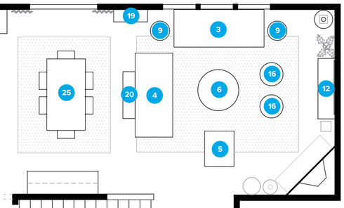 Online Designer Combined Living/Dining Floorplan