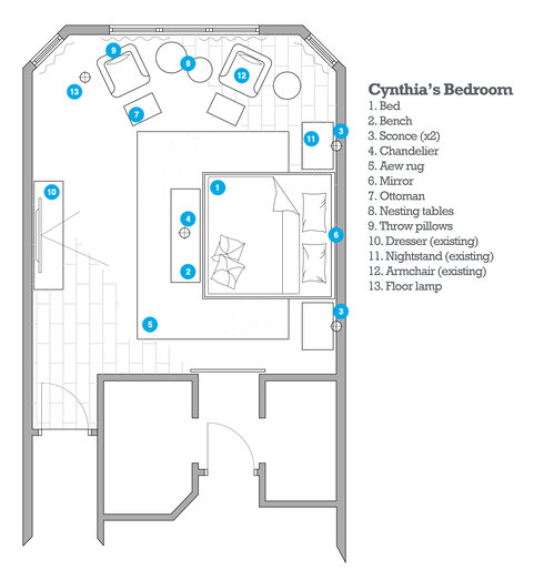 Online Designer Bedroom Floorplan