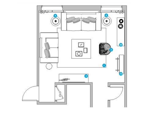 Online Designer Living Room Floorplan