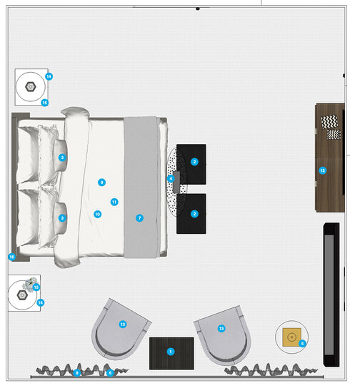 Online Designer Bedroom Floorplan