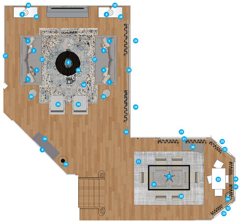 Online Designer Combined Living/Dining Floorplan