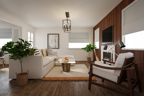 Eclectic And Modern Living Room Decorilla Online Designer Living Room Model