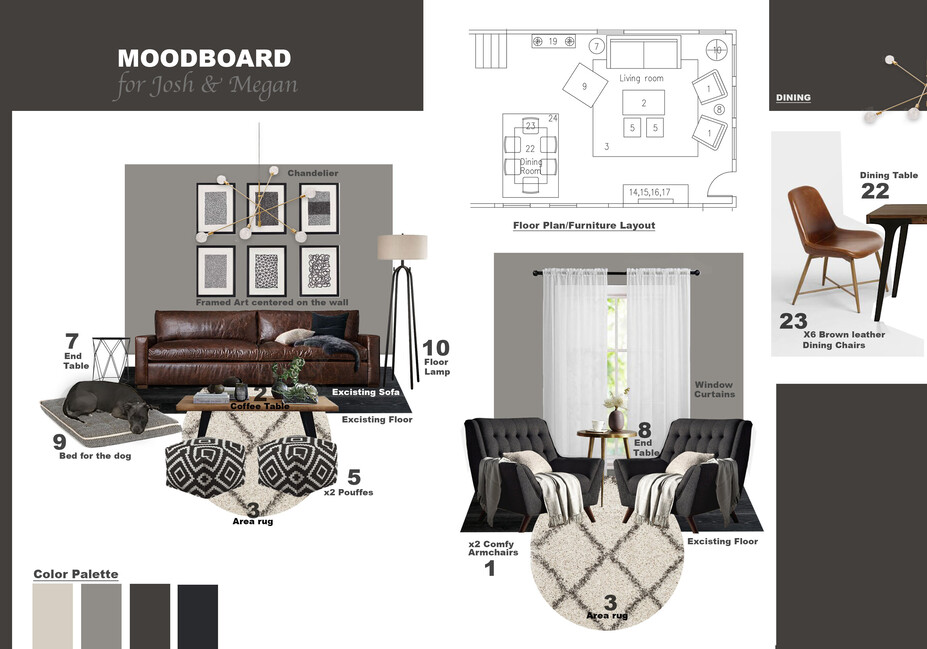 Online Designer Living Room Moodboard