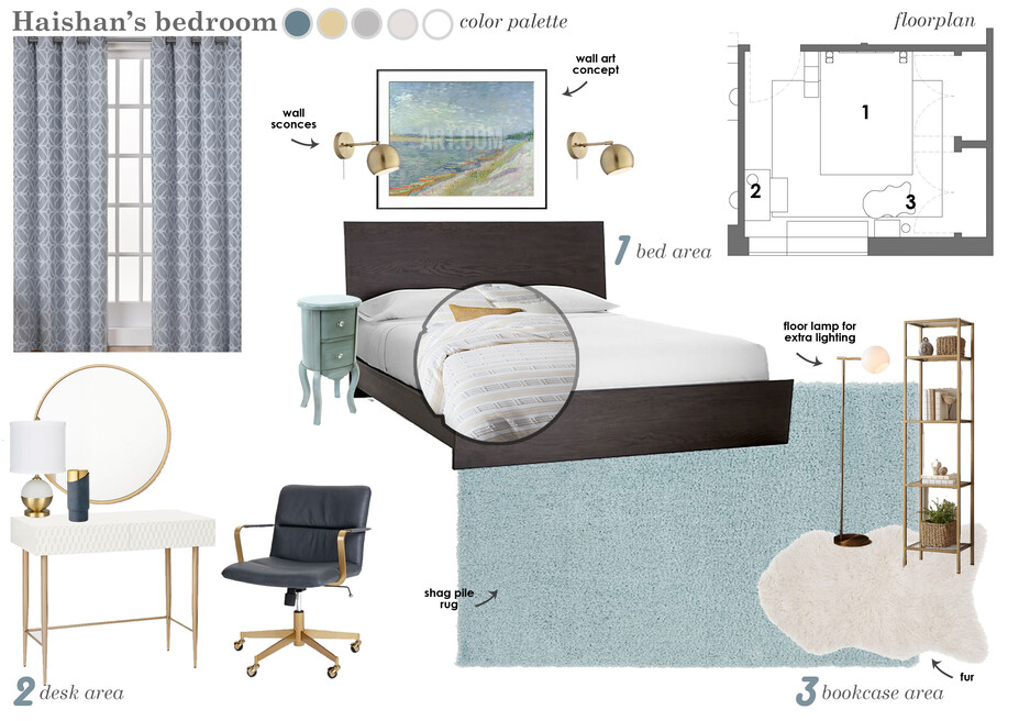 Online Designer Bedroom Moodboard