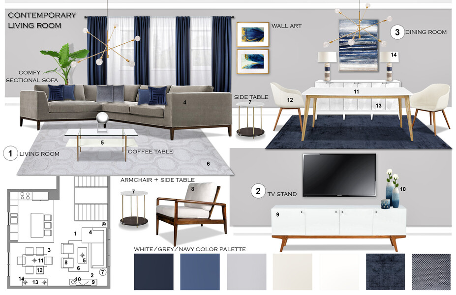 Online Designer Living Room Moodboard