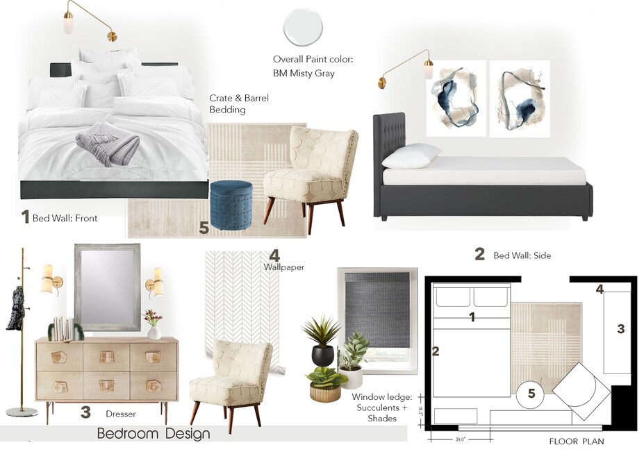 Online Designer Combined Living/Dining Moodboard