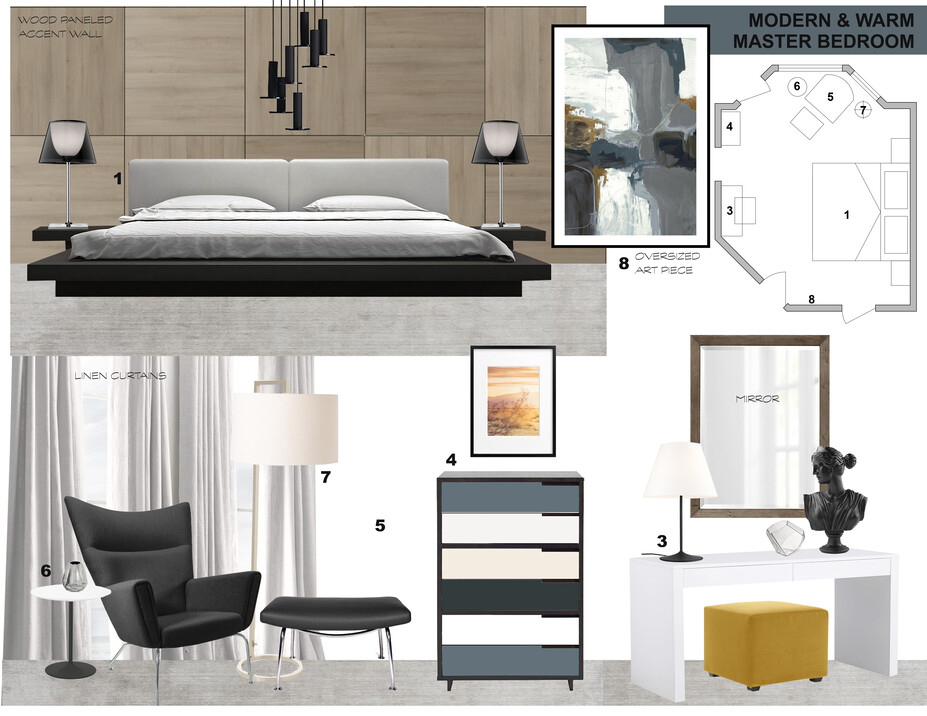Online Designer Bedroom Moodboard