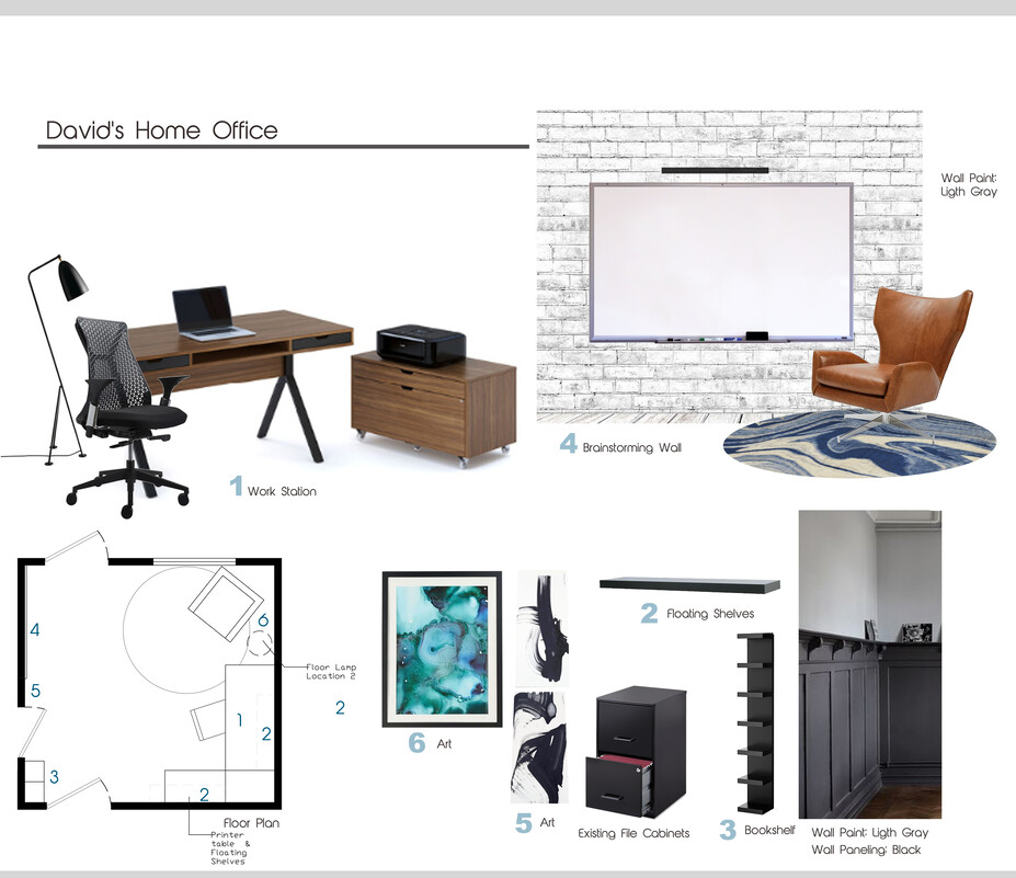 Online Designer Home/Small Office Moodboard