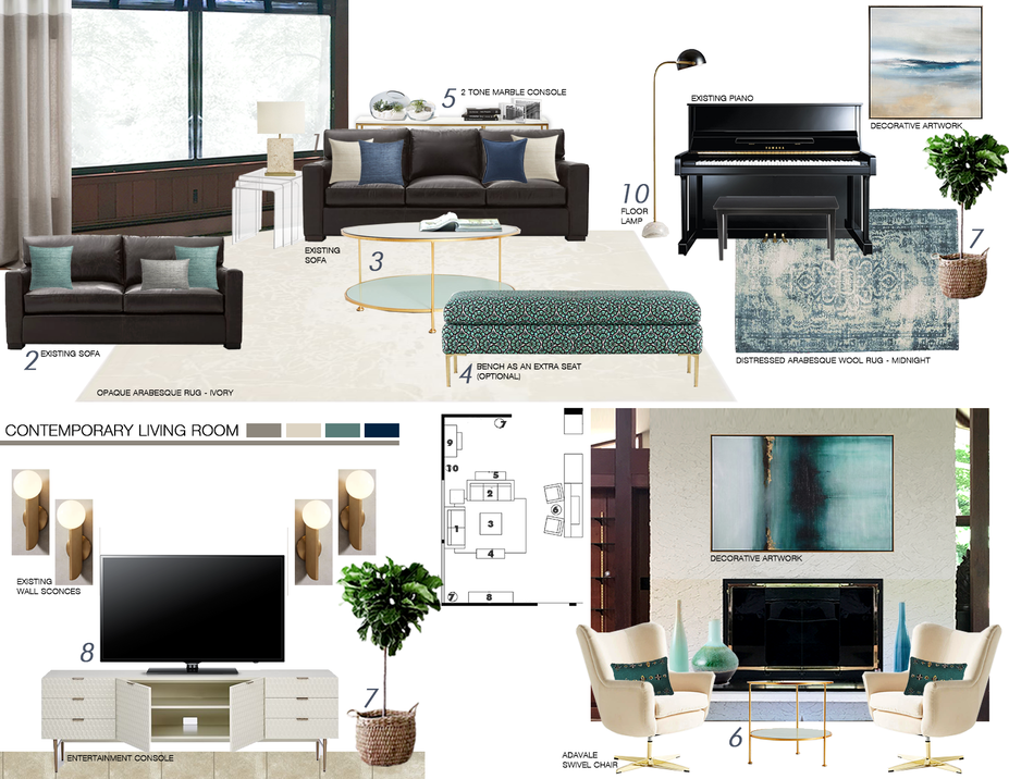 Online Designer Living Room Moodboard