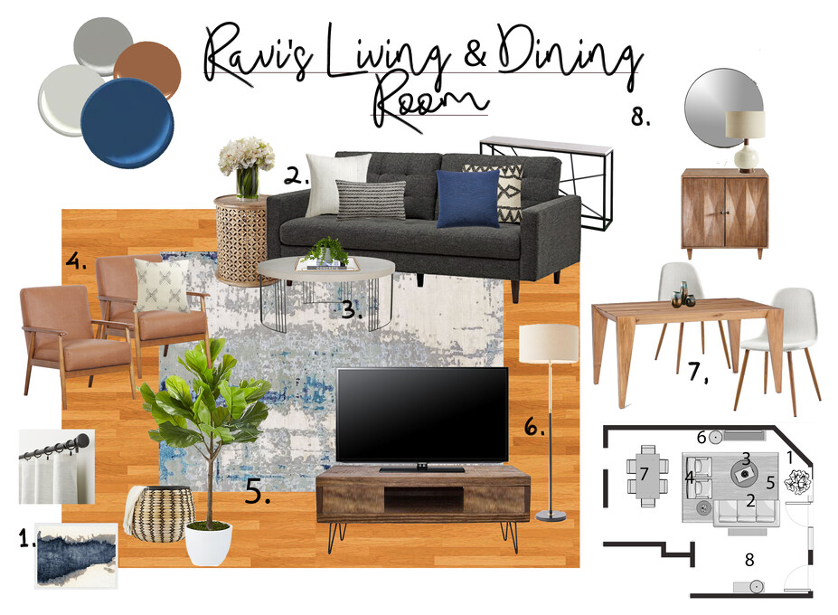 Online Designer Living Room Moodboard