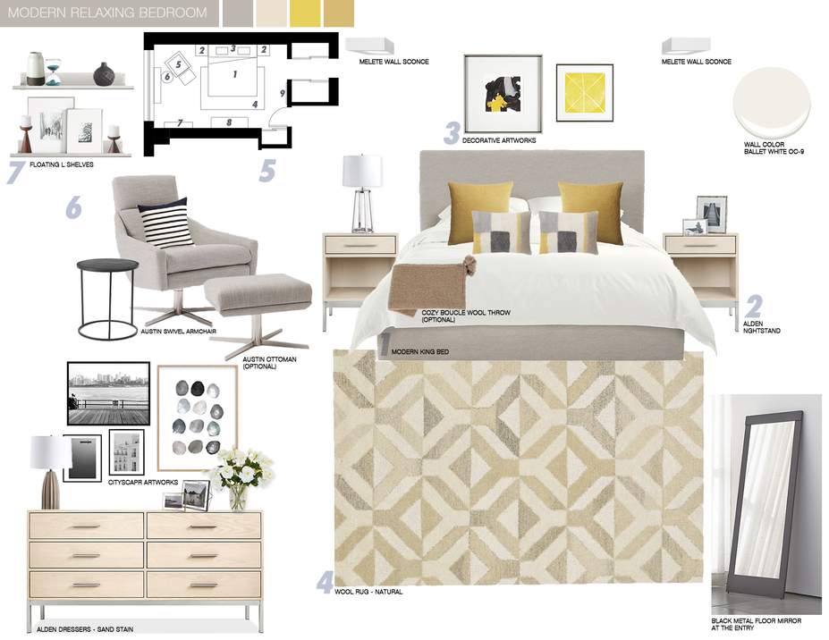 Online Designer Bedroom Moodboard