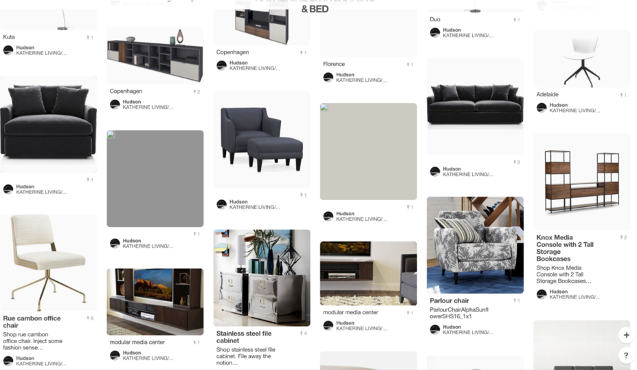 Online Designer Combined Living/Dining Moodboard