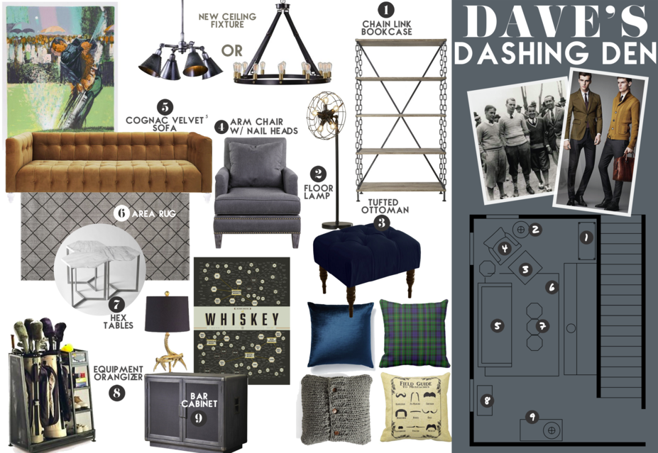 Online Designer Living Room Moodboard