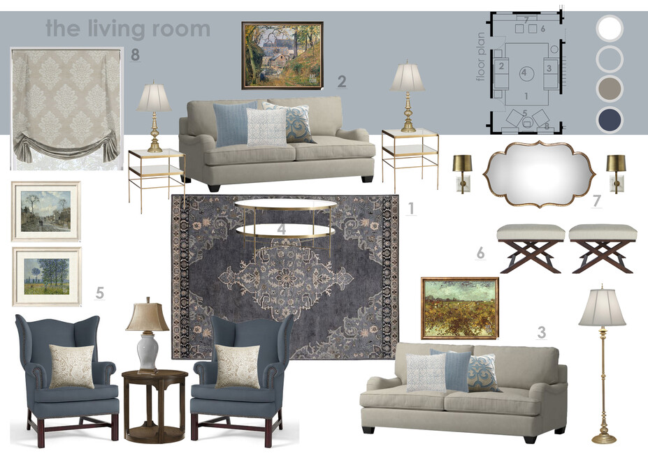 Online Designer Living Room Moodboard