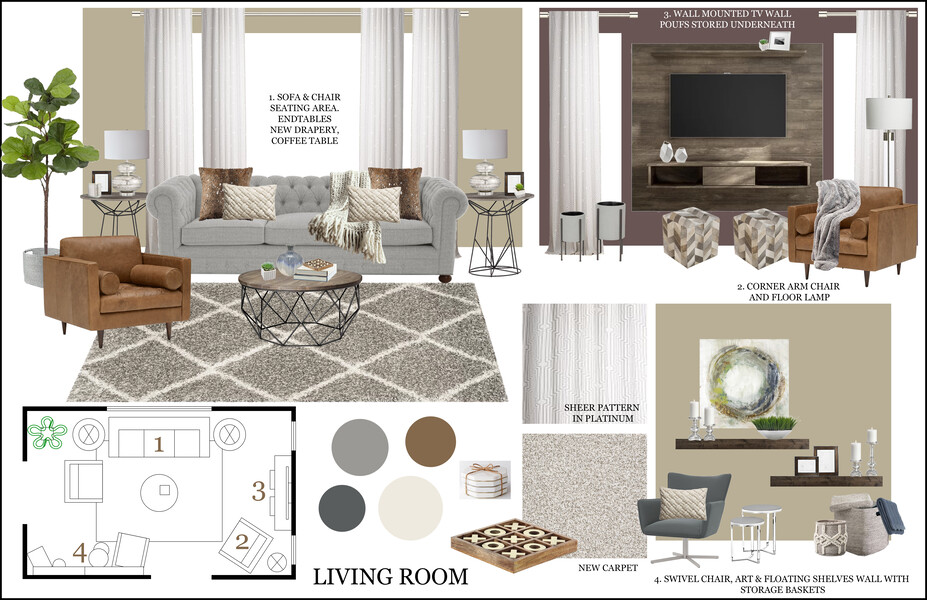 Online Designer Living Room Moodboard