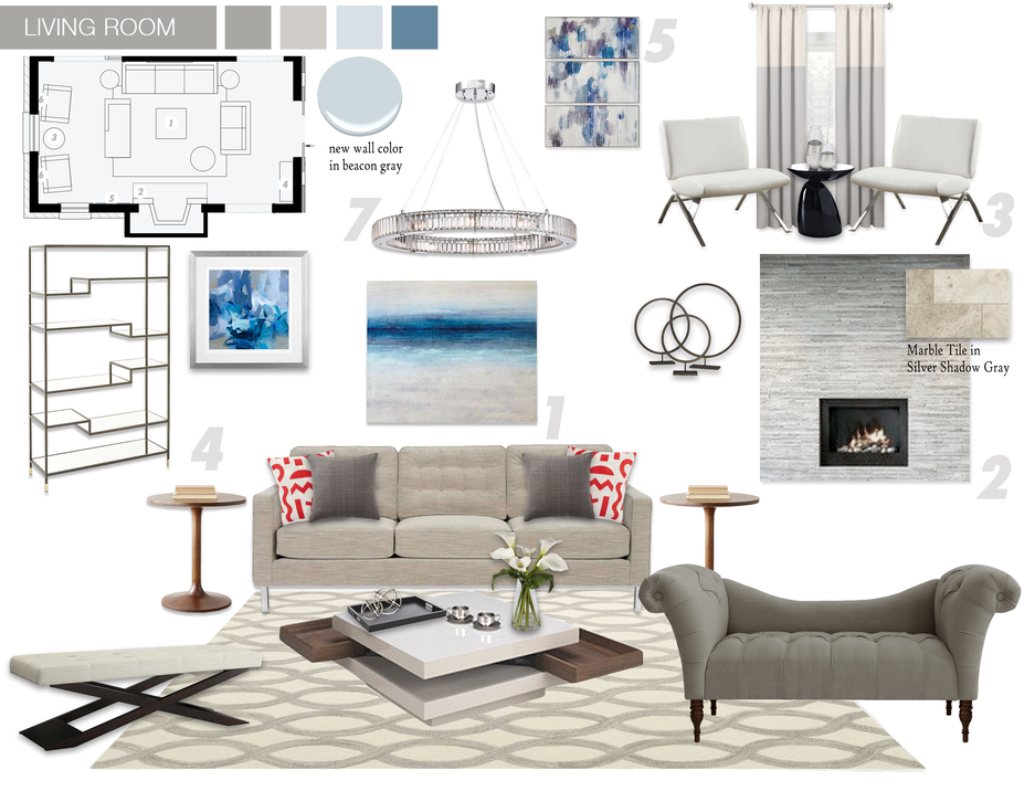 Online Designer Living Room Moodboard