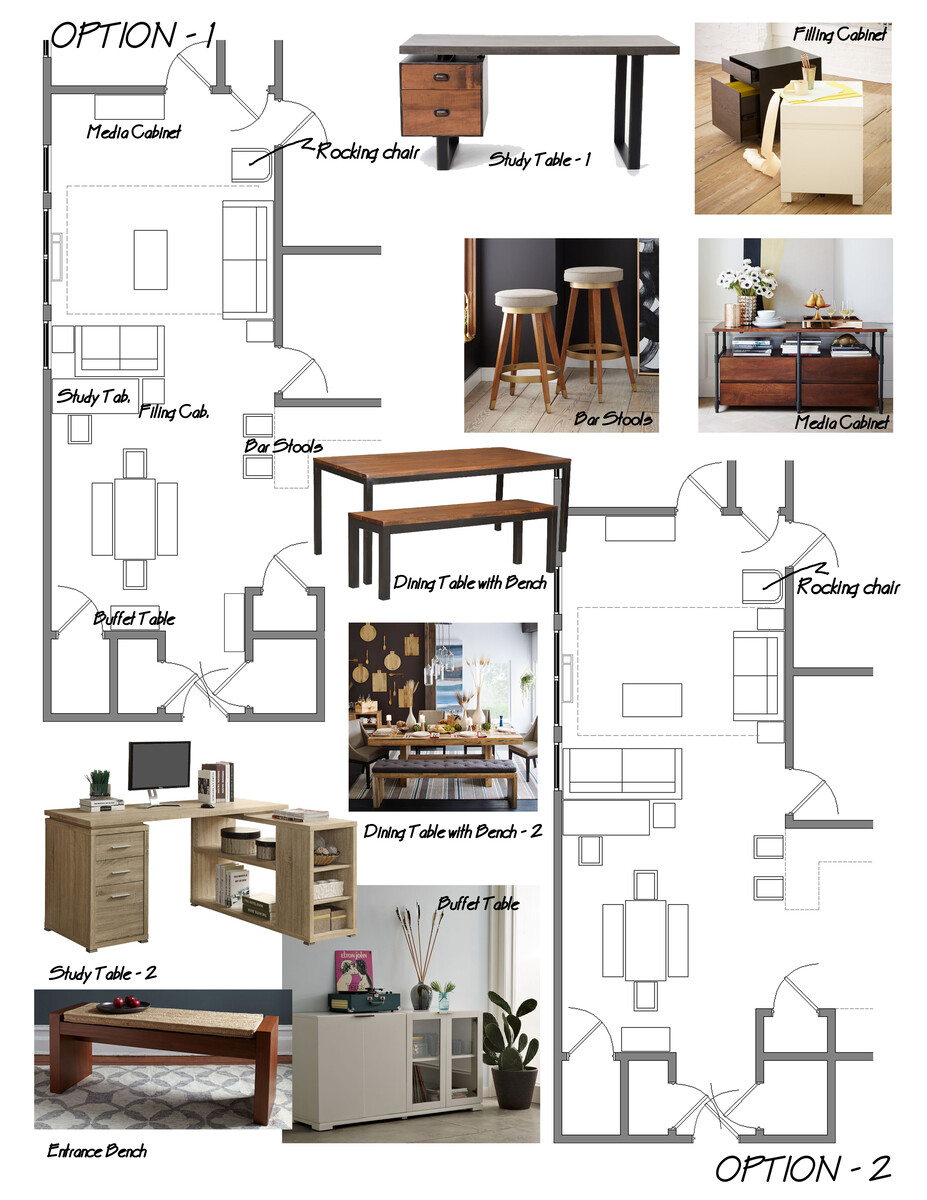 Online Designer Combined Living/Dining Moodboard