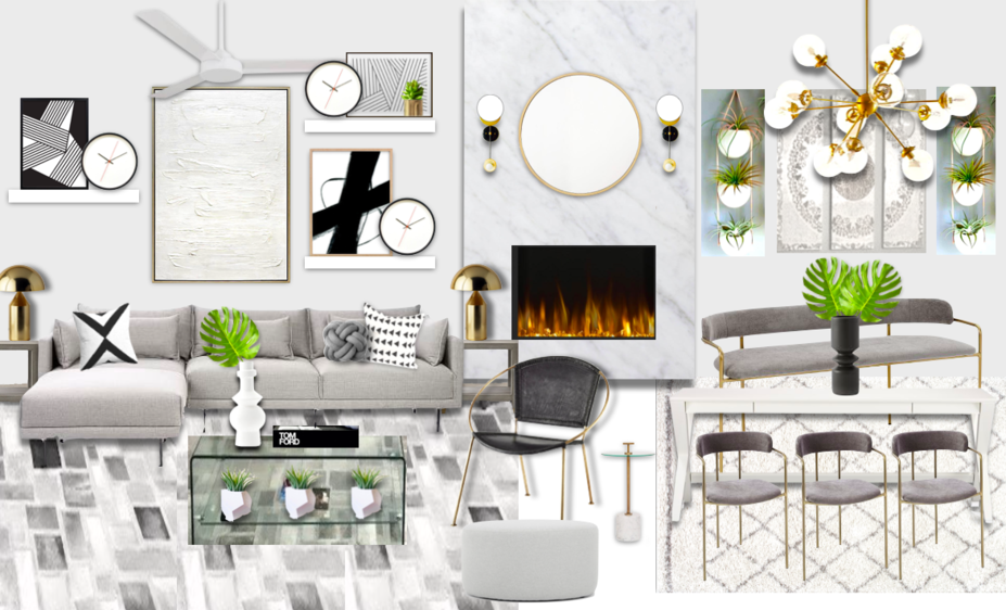 Online Designer Combined Living/Dining Moodboard
