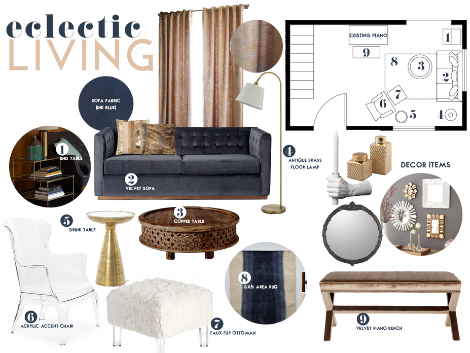 Online Designer Living Room Moodboard