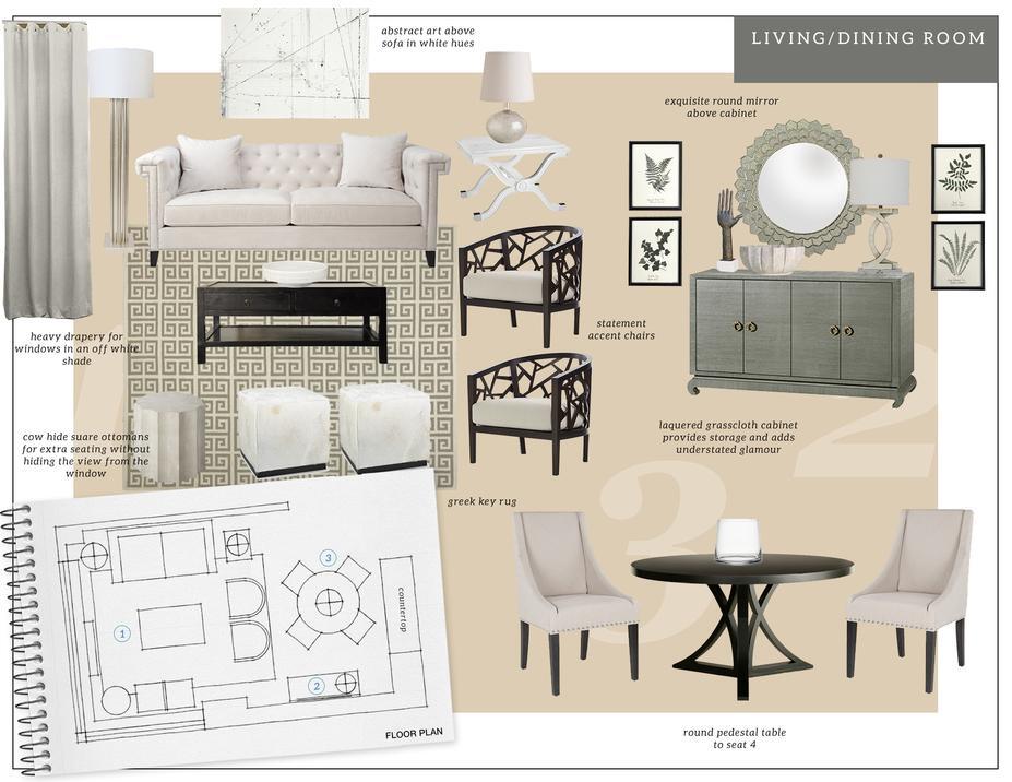 Online Designer Living Room Moodboard