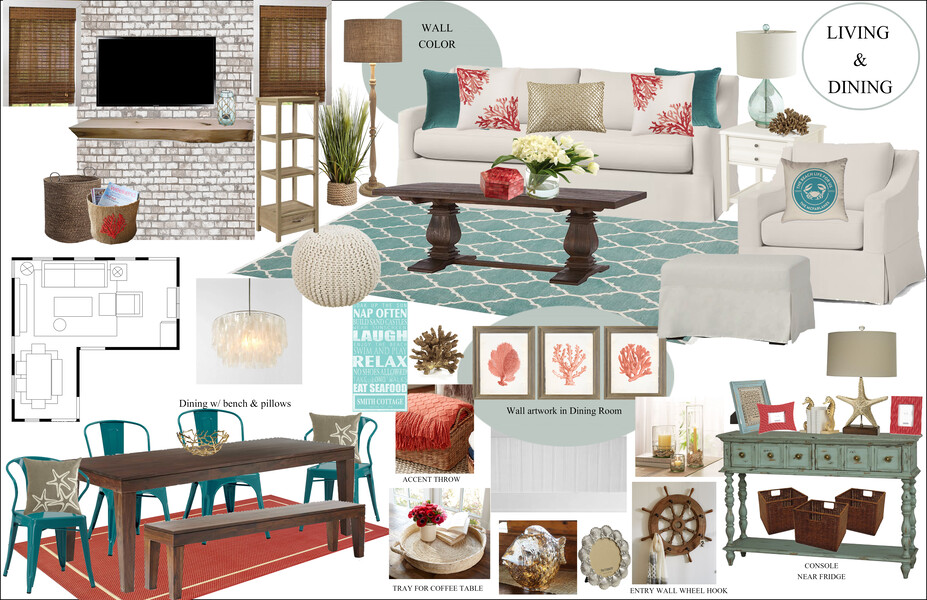 Online Designer Combined Living/Dining Moodboard