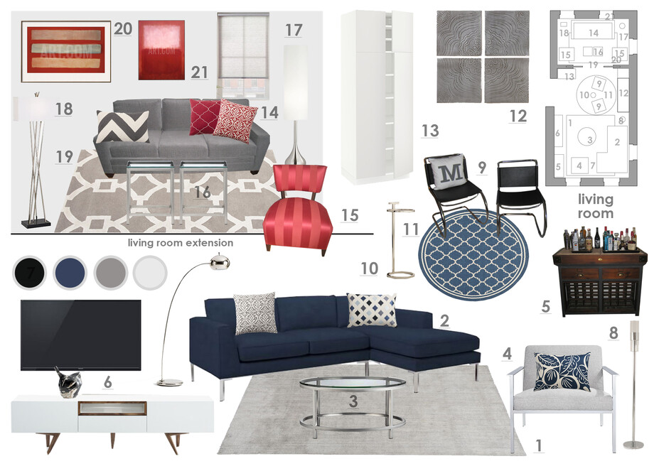 Online Designer Living Room Moodboard