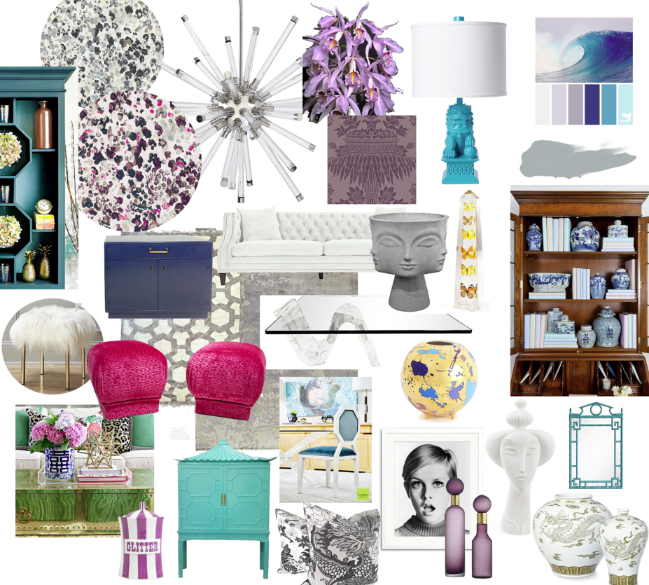 Online Designer Combined Living/Dining Moodboard