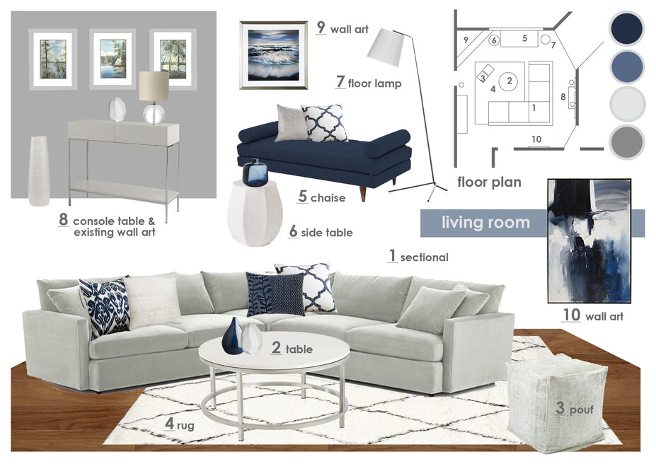 Online Designer Living Room Moodboard